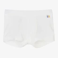 Boys White Viscose Bamboo Boxer Shorts