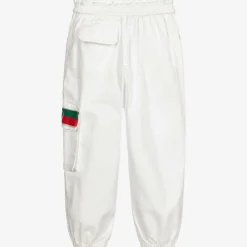 Boys White Web Trousers