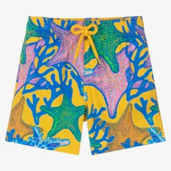 Boys Yellow Glowed Stars Swim Shorts