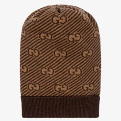 Brown & Beige GG Wool Hat