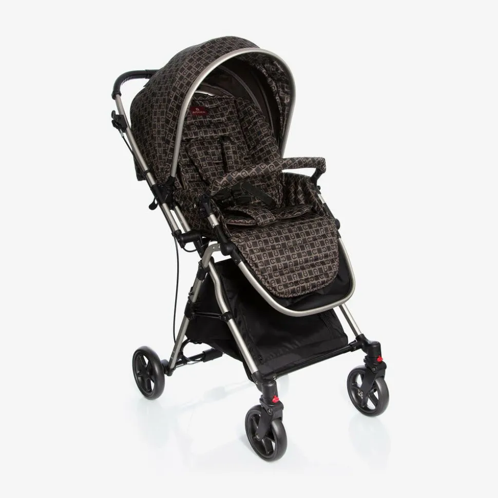 Brown & Black Logo Stroller
