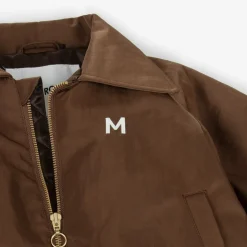 Brown Cat Print Bomber Jacket