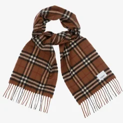 Brown Checked Cashmere Scarf