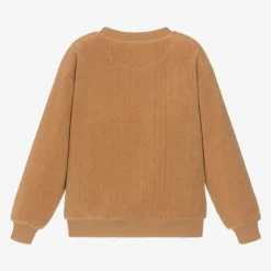 Brown Cotton Fleece Teddy Bear Sweatshirt