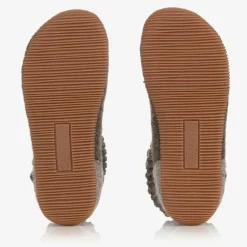 Brown Felted Wool Slippers