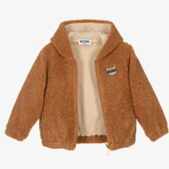 Brown Hooded Teddy Fleece Jacket
