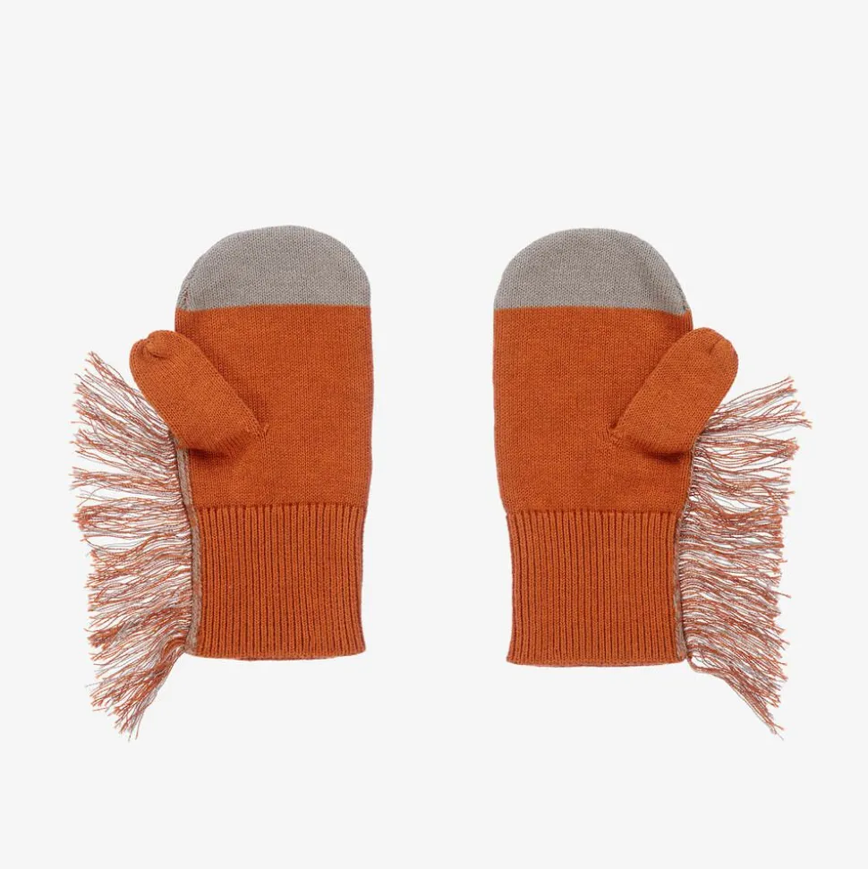 Brown Horse Knitted Mittens