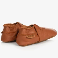 Brown Leather Star Slippers