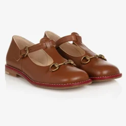 Brown Leather T-Bar Shoes