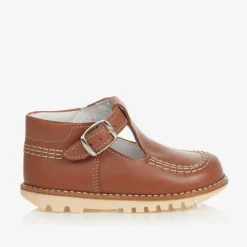 Brown Leather T-Bar Shoes