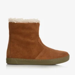 Brown Suede Leather Boots