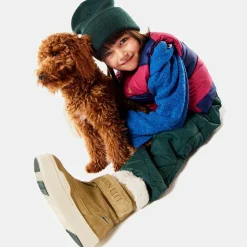 Brown Suede Leather Velcro Boots