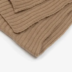 Brown Wool & Viscose Knitted Scarf (190cm)
