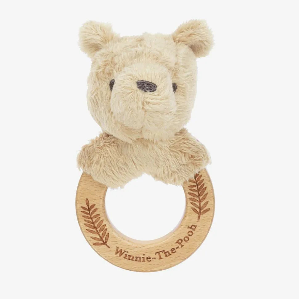 Classic Pooh Bear Wooden Rattle Toy (13cm)