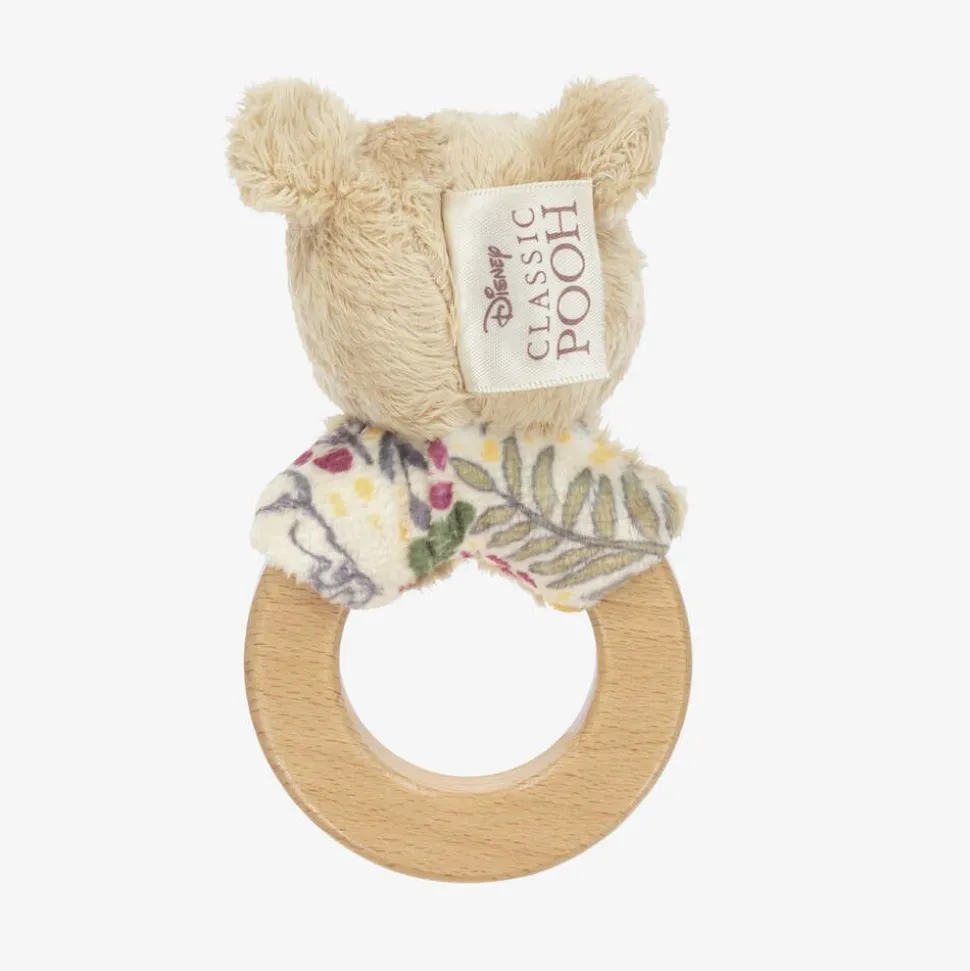 Classic Pooh Bear Wooden Rattle Toy (13cm)