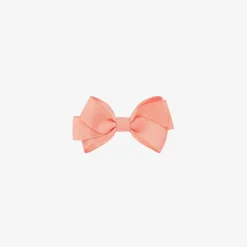 Coral Pink Bow Hair Clip (7cm)