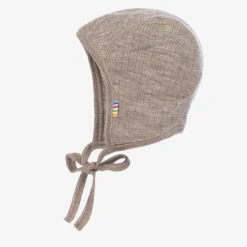 Dark Beige Merino Wool Bonnet