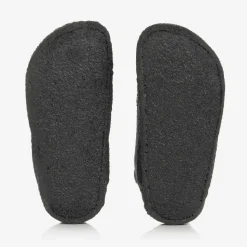Dark Blue Wool Felt Slippers
