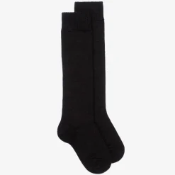 Dark Grey Knee High Wool Socks
