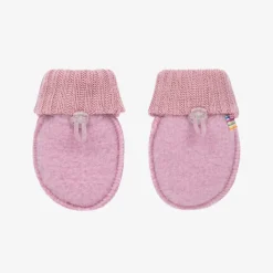 Dark Pink Merino Wool Mittens