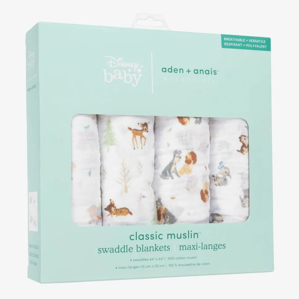 Disney White Muslin Swaddles (4 Pack)