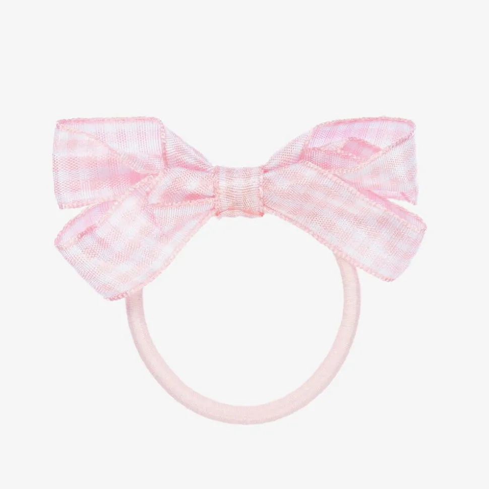 Gingham Bow Hair Elastic (7cm)