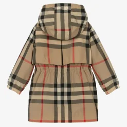 Girls Archive Beige Oversized Check Coat
