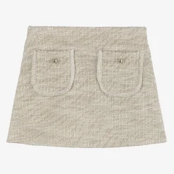 Girls Beige & Ivory Skort