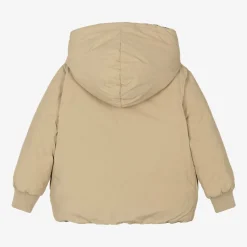 Girls Beige Check Reversible Down Jacket