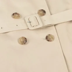 Girls Beige Cotton Trench Coat