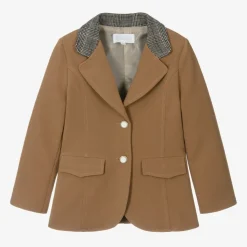 Girls Beige Crêpe Blazer
