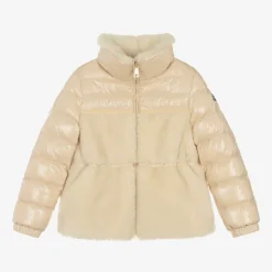 Girls Beige Down Padded Amabay Jacket