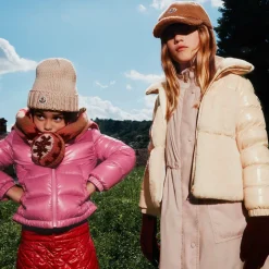 Girls Beige Down Padded Amabay Jacket