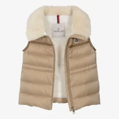 Girls Beige Down-Padded Elisheba Gilet