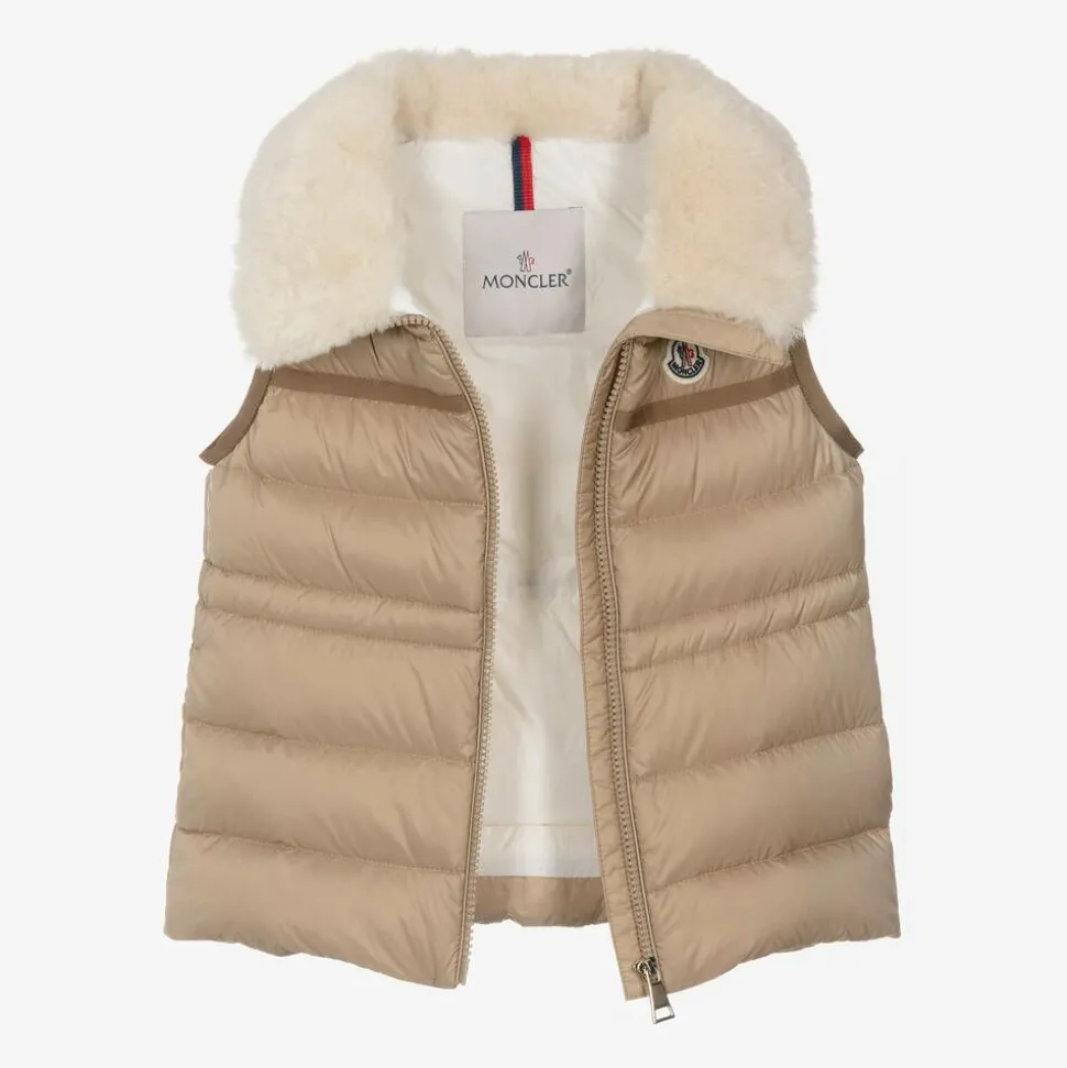 Girls Beige Down-Padded Elisheba Gilet