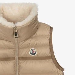 Girls Beige Down-Padded Elisheba Gilet