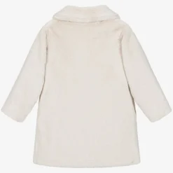 Girls Beige Faux Fur Coat