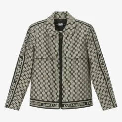 Girls Beige KL Monogram Jacket