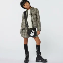 Girls Beige KL Monogram Jacket