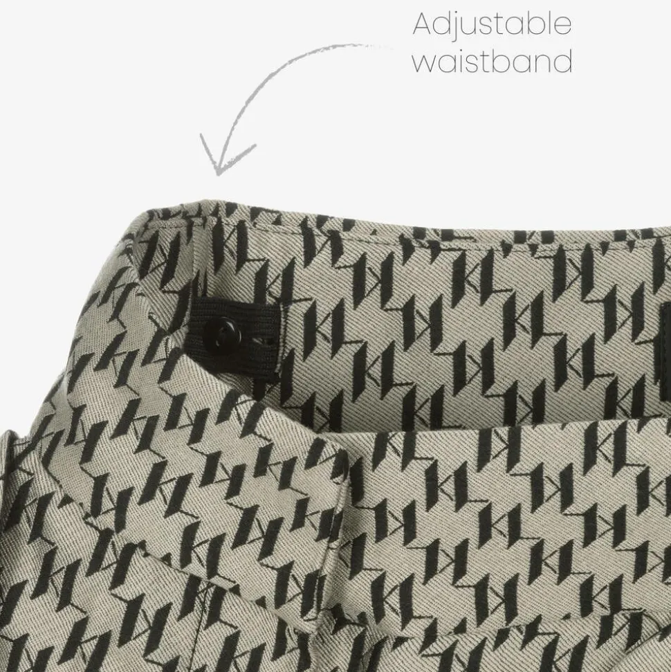 Girls Beige KL Monogram Shorts