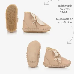 Girls Beige Leather Pre Walkers