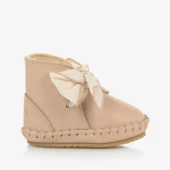 Girls Beige Leather Pre Walkers