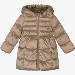 Girls Beige Puffer Coat