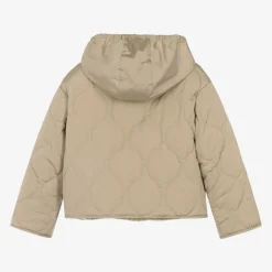 Girls Beige Quilted Jacket