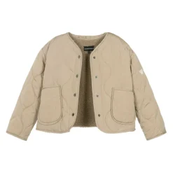 Girls Beige Quilted Jacket