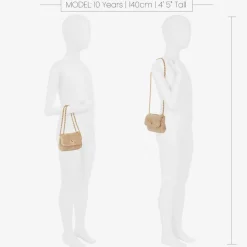 Girls Beige Teddy Fleece Bag (12cm)