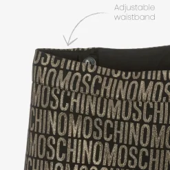 Girls Black & Gold Jacquard Skirt