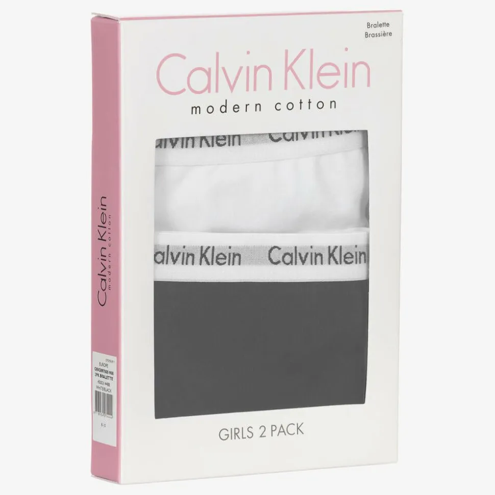 Girls Black & White Cotton Knickers (2 Pack)