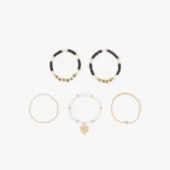 Girls Black & White Bracelets (5 Pack)