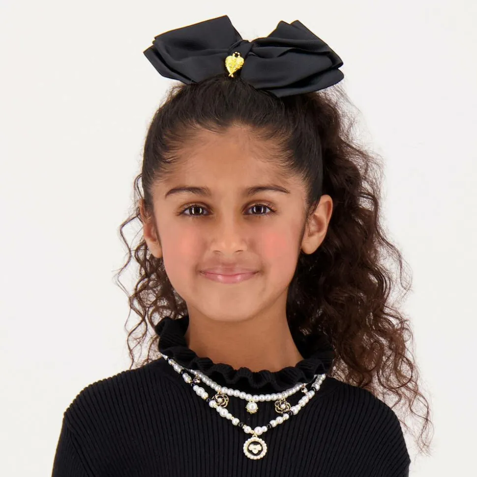 Girls Black & White Pearl Necklace (41cm)